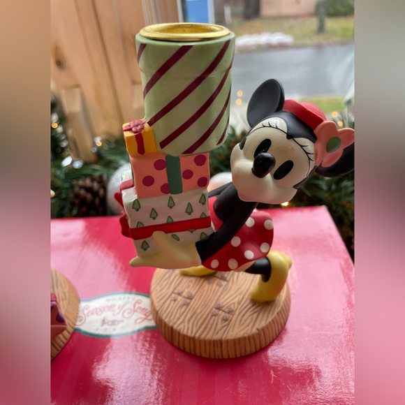 Mickey’s season of song taper candleholders Christmas Mickey & Minnie Disney ‘97 - Picture 8 of 16